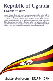 Flag of Uganda, Republic of Uganda. Template for award design, an official document with the flag of Uganda. Bright, colorful vector illustration for graphic and web design.