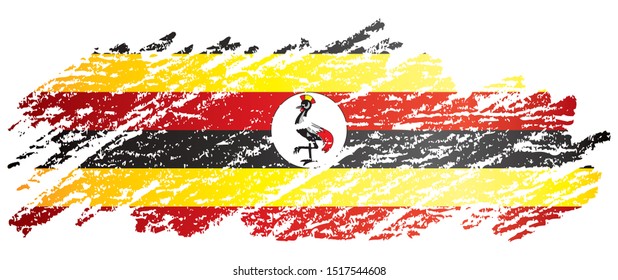 Flag of Uganda, Republic of Uganda. Template for award design, an official document with the flag of Uganda. Bright, colorful vector illustration for graphic and web design.