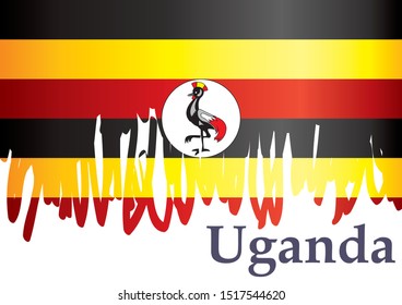 Flag of Uganda, Republic of Uganda. Template for award design, an official document with the flag of Uganda. Bright, colorful vector illustration for graphic and web design.