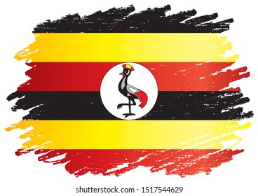 Flag of Uganda, Republic of Uganda. Template for award design, an official document with the flag of Uganda. Bright, colorful vector illustration for graphic and web design.