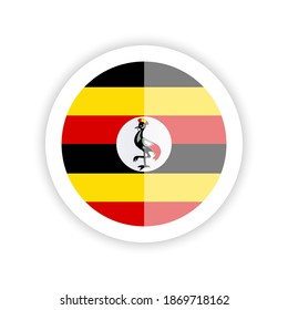 Flag of Uganda. Round icon.