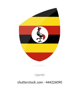 Flag of Uganda. Uganda Rugby flag. Vector Illustration.