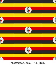 Flag Uganda texture vector illustration 