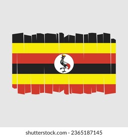 Flag of Uganda Vector Illustration