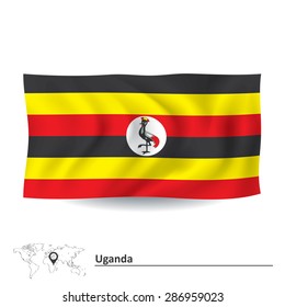 Flag of Uganda - vector illustration