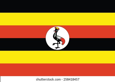  flag of Uganda . Vector illustration. The color of the original.