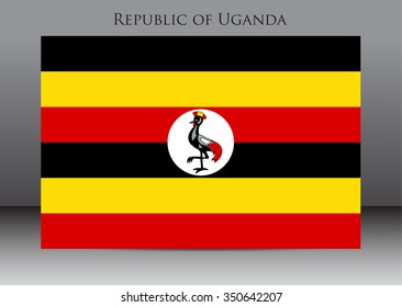 Flag of Uganda.Uganda flag vector illustration.