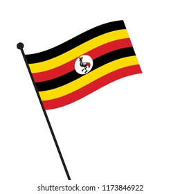Flag of  Uganda,Uganda flag waving isolated vector illustration