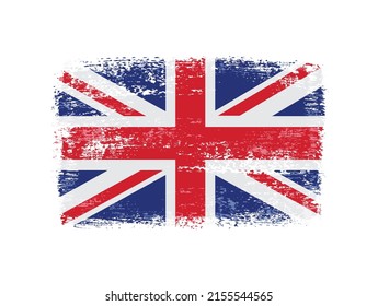 Flag of UK in grunge style.Brush stroke UK flag.
