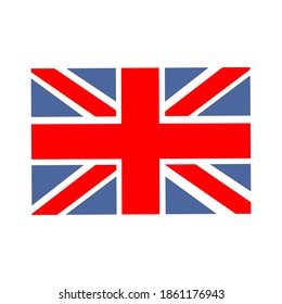 La bandera del Reino Unido está aislada en un fondo blanco.