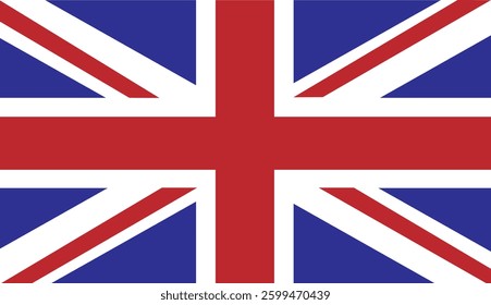 Flag of UK on a white background.