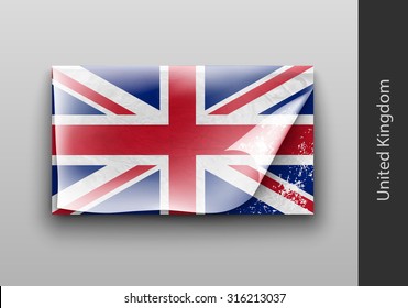 flag of UK with the tattered masking tape