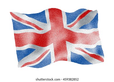 Flag of the UK - Vector stippled illustration