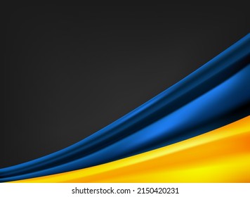 Flag of Ukraine. 3d vector banner with copy space