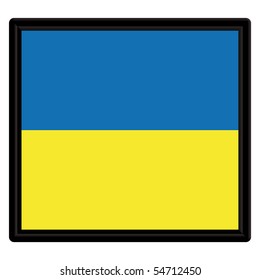 Flag of Ukraine with black frame