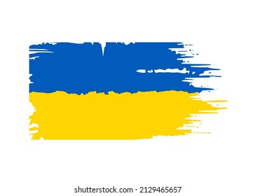 Flag of Ukraine, brush painted vector illustration
