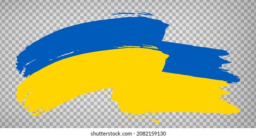 Flag Ukraine, brush stroke background.  Waving Flag Ukraine on tranparent backrgound for your web site design, logo, app, UI.  EPS10.