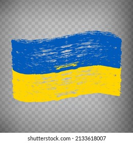 Flagge Ukraine, Pinselstrich Hintergrund.  Waving Fahne der Ukraine auf transparentem Hintergrund Ihre Website-Design, App, UI.  EPS10.