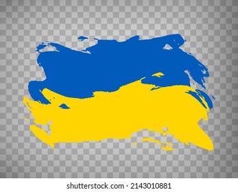 Flagge Ukraine, Pinselstrich Hintergrund.  Flagge der Ukraine auf transparentem Hintergrund Ihre Website-Design, App, UI.  EPS10.