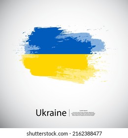 Bandera de Ucrania con fondo de pincel