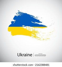 Flag of Ukraine with brush stroke background