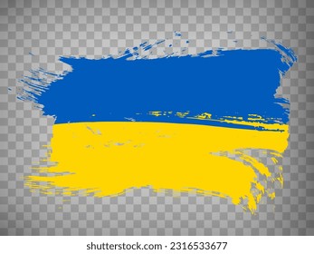 Flag Ukraine, brush stroke background.  Flag of Ukraine on transparent background your web site design, app, UI.  EPS10.