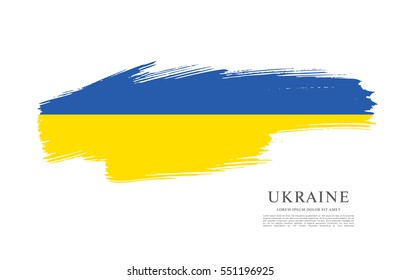 Flag of Ukraine, brush stroke background