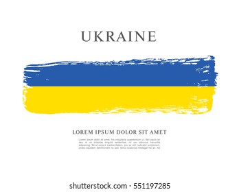 Flag of Ukraine, brush stroke background
