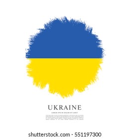 Flag of Ukraine, brush stroke background