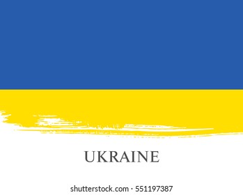 Flag of Ukraine, brush stroke background