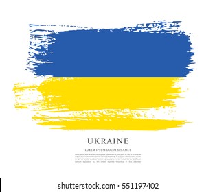 Flag of Ukraine, brush stroke background