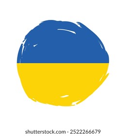 Flag of Ukraine with brush stroke. National heart icon symbol isolated on white. Vector illustration