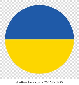 Flag of Ukraine. Ukraine circle flag logo icon computer vector illustration design. Checkerboard background.