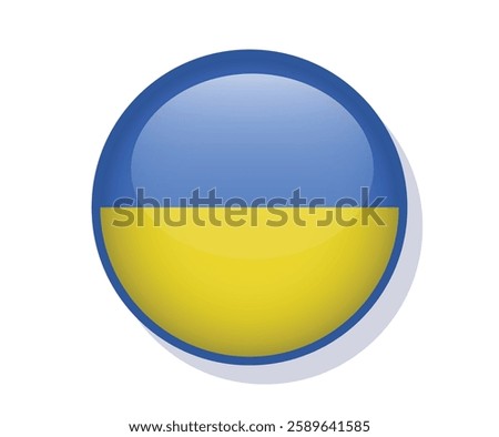 Flag Ukraine circle round frame vector design
