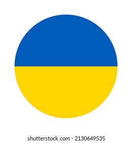 Bandera de Ucrania en forma de círculo. Estilo geométrico