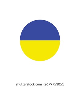 La bandera de Ucrania en un círculo. Vector redondo icono - bandera de Ucrania. aislado sobre fondo blanco.