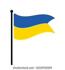 Bandeira da Ucrânia. Bandeira da Ucrânia computador digital vetor ilustração ícone design. Bandeira de mastro flutuante.