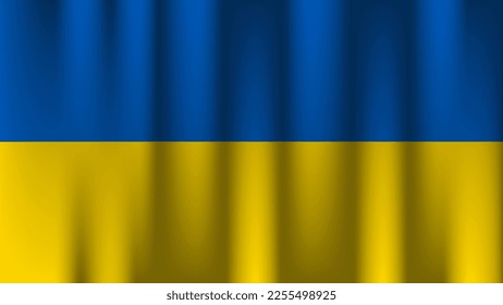 flag of ukraine country nation symbol 3d textile satin effect background wallpaper vector