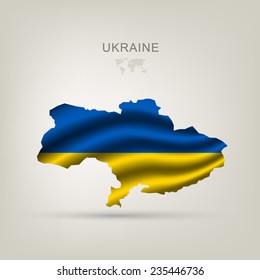 Flag of Ukraine as a country with a shadow