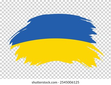 Flag of Ukraine with distressed paint stroke brush effect on isolated background
