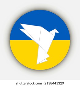 Flag of Ukraine with a dove of peace.