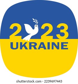 Flag of Ukraine Dove of peace in the new year. Vector