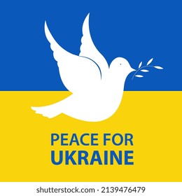 Flag of Ukraine. Dove of peace. No war