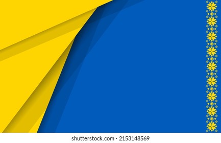 Flag of Ukraine with embroidery, Glory to Ukraine