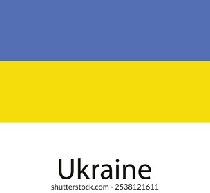 The flag of Ukraine features two horizontal stripes: a blue upper stripe and a yellow lower stripe.