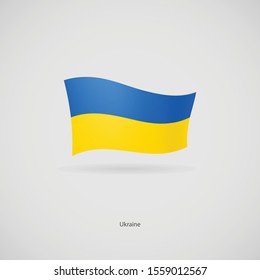The flag of Ukraine is flying layered vector image.