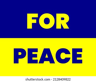 Flag of Ukraine with "For Peace" written on it
