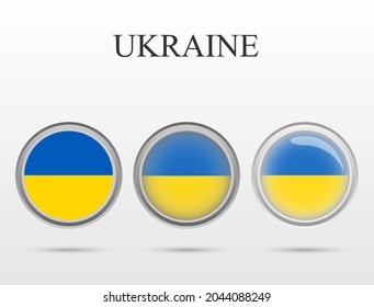 Flag of Ukraine in the form of a circle
