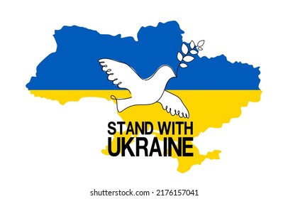 Flag of Ukraine in the form of a dove of peace. The concept of peace in Ukraine on white background. save Ukraine from Russia. vector design.