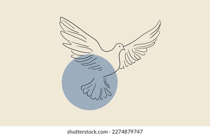 Flag of Ukraine in the form of a dove of peace. The concept of peace with shape in Ukraine. Vector illustration isolated on yellow background for design